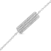 Billede af By Pind armbånd sølv rhodineret plade med zirkonia (15,5+3cm)