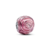 Billede af Pandora Moments Lyserød Rose i Blomst charm sølv