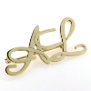 Billede af Broche med monogram "AL" 8 kt. 