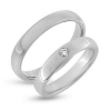 Billede af Vielses & Forlovelses ringe, brill. 0,05 w/vs. i d-ring 14 kt. hvg..