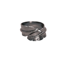 Billede af Heiring Feather ring mellem sølv oxideret str. 59