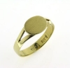 Billede af Ring spalt. skinne, m. oval plade 11*9 m/m. 8 kt.