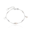 Billede af WiOGA Silke armbånd sølv med amazonit og ferskvandsperle (16-18cm)