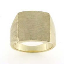 Billede af Herrering massiv lukket bund, plade 17,5*15,5 mm. 8 kt.