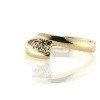 Billede af Ring forskudt, grabbe fatning 2 stk. 2 m/m. syn. stene. 14 kt.