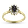 Billede af Rosetring med fac. ametyst 6*4 mm. & 12 * brill. 0,02 w/vs. 14 kt.