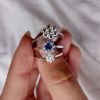 Billede af Ring roset, 7* brill. 1*0,02 +6*0,015 w/vs. 14 kt. hvg.