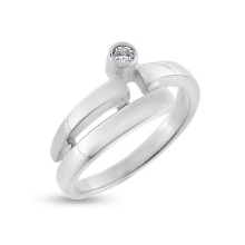 Billede af Ring m. brill 0,04 w/vs 14 kt hvg