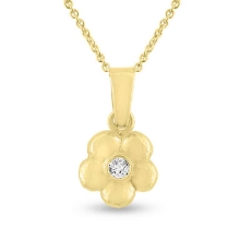 Billede af Vedhæng hyldeblomst med øsken & patz, 8,4 mm. brill. 0,05w/vs. 14 kt.