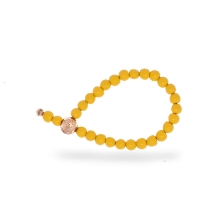 Billede af &Imagine armbånd Mellow Yellow m. 6mm emaljebeads rosaforgyldt lås 20 cm