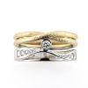 Billede af Dobbelt ring 2 farvet guld, 9 brillanter 14 kt. + 14 kt. hvg.