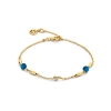 Billede af Spirit Icons Cornelia armbånd forgyldt sølv m. cz + blå agat (17-19 cm)