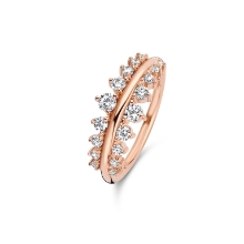 Billede af Spirit Icons Empress ring sølv rosaforgyldt med synt. zirkonia str. 58