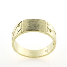 Billede af Herrering massiv lukket bund, plade 7,2*11,0 mm 14 kt.
