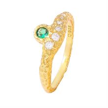 Billede af Hultquist Celeste Green ring forgyldt sølv m. cz (str. 52)