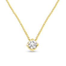 Billede af Collie med brill. 0,15 ct. w/si. 4 grab. chatonsfatn. ven. tr. 0,8 mm. 42 cm. 14 kt.
