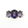 Billede af Ring med 3 ovale ametyster, facet slib, 14 kt. 