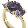 Billede af Ring med 3 ovale ametyster, facet slib, 14 kt. 