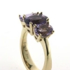 Billede af Ring med 3 ovale ametyster, facet slib, 14 kt. 