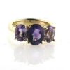 Billede af Ring med 3 ovale ametyster, facet slib, 14 kt. 