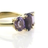 Billede af Ring med 3 ovale ametyster, facet slib, 14 kt. 