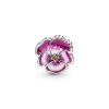 Billede af Pandora Pink stedmoderblomst charm sølv m. emalje og cz
