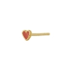 Billede af STINE A ørestik Petit Love Heart forgyldt sølv coral emalje (1 stk)