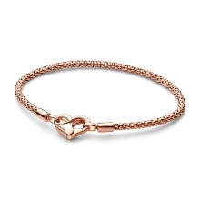 Billede af Pandora Moments armbånd rosaforgyldt metalblanding m. hjertelås (18 cm)