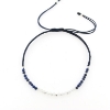 Billede af By Pind Colorful knyttet armbånd mørkeblå lapis og månesten sten og sølv kugler