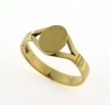 Billede af Ring spalt. skinne & oval plade 8*10 m/m. 14 kt.