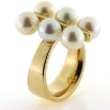Billede af Ring unika, 6 fw. perler a 7-7½ mm. 14 kt.