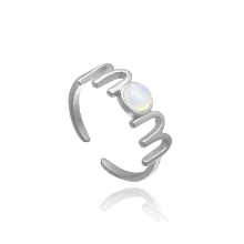 Billede af WiOGA Malou Mom ring sølv med opal str. 52