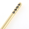 Billede af Cocktail pind guld, fattet med 4 brill. a 0,03 ct. 14 kt.