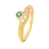 Billede af Hultquist Celeste Green ring forgyldt sølv m. cz (str. 50-55)
