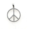 Billede af *Vedhæng, fredstegn (peace tegn) brilliant ialt 0,25 ct. w/si.(hj. 15,5 mm.) 18 kt. 750 hvg. 