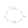 Billede af WiOGA Josefine armbånd sølv med rosakvarts og zirkoniasten (16-18cm)