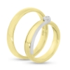 Billede af Viel. & Forl. ringe, påloddet pynt hvg. på d-ring med brill. 0,03 w/vs. 14 kt. + 14 kt. hvg.
