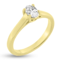 Billede af By Pind ring sølv forgyldt med oval zirkoniasten 4 grabber str. 51