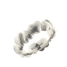 Billede af Ring hjerter 1 brillant 0,03 w/si. massiv 925s (hjertering)