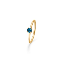 Billede af Mads Z "Poetry Solitaire London Blue" ring 14 kt. m. London Blue Topas str. 54