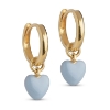 Billede af ENAMEL Copenhagen Amore Steel Blue øreringe forgyldt sølv