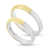 Billede af Vielses & Forlovelses ringe, 2 farvet gult & hvidt guld 14 kt.