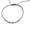 Billede af By Pind Colorful knyttet armbånd sølv støvet grøn med iolet, akvamarin, bjergkrystal og topas