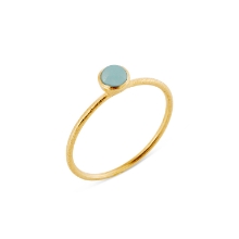 Billede af Susanne Friis Bjørner Ring, forgyldt sølv, cabochon 4 mm lyseblå krystal str. 60 Billede af Susanne Friis Bjørner Ring, forgyldt sølv, cabochon 4 mm lyseblå krystal str. 60