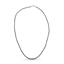 Billede af Classic by Pind halskæde  sort læder med sølv lås 45 cm.