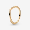 Billede af Pandora Poleret Wishbone Ring forgyldt metalblanding str. 48-64