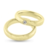 Billede af Vielses & Forl. ringe, damering isat brillant 14 kt.