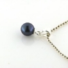 Billede af Vedhæng perle, sort fv. perle  6½-7 mm 14 kt. hvg.