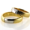 Billede af 1 par vielsesringe med hvidguld, damering fattet med brillant 14 kt.