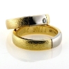 Billede af 1 par vielsesringe med hvidguld, damering fattet med brillant 14 kt.